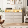 Acekool 6-Drawer Dresser with LED Lights & Charging Station, Modern Wide Storage Chest for Bedroom & Living Room - 4 of 4