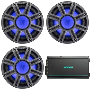 Kicker (3) 51MWF104 - MWF 10-Inch Premium Marine Subwoofer (free-air) 4-ohm & 48KMA6006 Marine Amp Bundle - 1 of 4