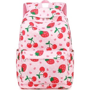 Backpack for Preschool Girls Strawberry Cherry Kindergarten Bookbag 15 inch Toddler Trave school bag - 1 of 4