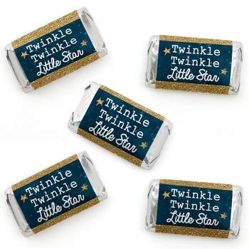 Big Dot of Happiness Twinkle Twinkle Little Star - Mini Candy Bar Wrapper Stickers - Baby Shower or Birthday Party Small Favors - 40 Count