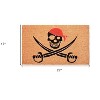 HomeRoots 17" X 29" Natural Red and Black Coir Pirate Outdoor Halloween Door Mat - 3 of 3