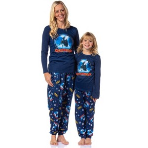 The Polar Express Womens' Train Movie Film Sleep Jogger Pajama Set Blue - 1 of 4
