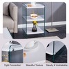 Kumasinova 23.6" 3-Tier Glass Panel Modern Nightstand,Bedside Table with Shelves,Night Stand with Tempered Glass,Side Table for Bedroom - 3 of 4