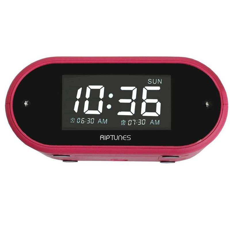 Riptunes 3-In-1 Vibrating Alarm Clock with Bed Shaker - Pink, 2 of 6