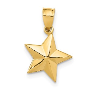 Black Bow Jewelry 14k Yellow Gold Small Polished Nautical Star Pendant, 12mm (7/16 inch) - 1 of 4