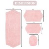 Waterford Tufted Bath Rug, Extra Soft and Absorbent, Non-Slip Bath Mats, Machine Washable bath rugs, 4 Pcs Set with Toilet Lid Cover, Pink - 3 of 4