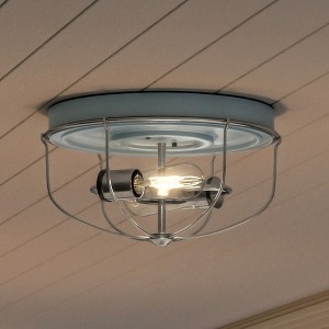 Urban Ambiance Luxury Farmhouse Outdoor Ceiling Light 7.875''H x 14.5''W,  Gray Blue Finish,  Kenner Collection, UHP1431 - 1 of 4