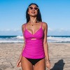 Women's Reversible Bottom Wrapped Mid Waisted Tankini Set Swimsuit - Cupshe - 2 of 4