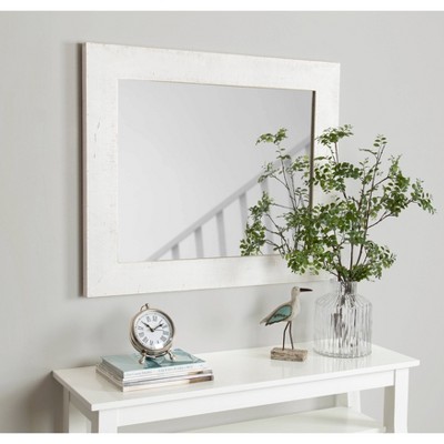 Rustic White 40.5'' Full-Length Wood Vanity Mirror