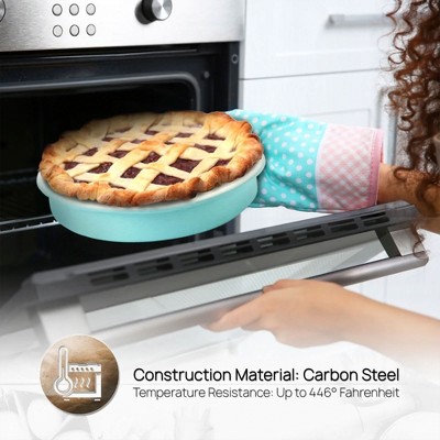 NutriChef 6-Piece Turquoise and White Ceramic Baking Pan Set