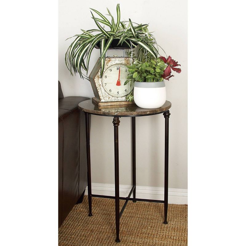Traditional Iron and Marble Accent Table Black - Olivia &#38; May, 3 of 5