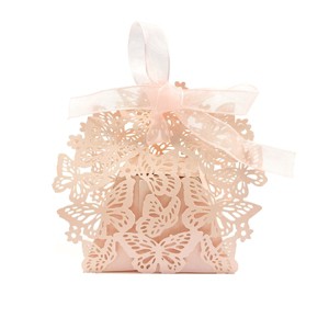 Wrapables Butterflies Wedding Party Favor Boxes Gift Boxes with Ribbon (Set of 50) - 1 of 4