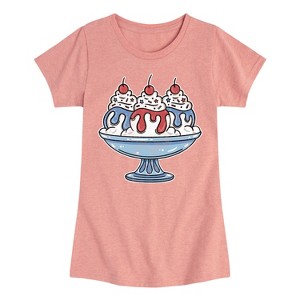 Girls' - Instant Message - Americana Fitted Short Sleeve Graphic T-Shirt - 1 of 4