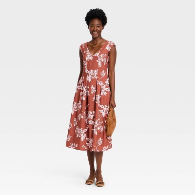 Женские платья A New Day Women's Short Sleeve Corset Midi Dress - A New Day™ Pink Floral M — фото 2
