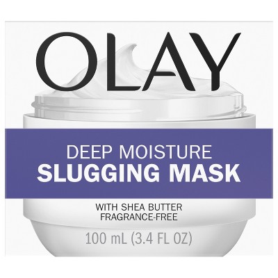 Olay Deep Moisture Slugging Mask w/Shea Butter, Fragrance Free, 3.4 oz