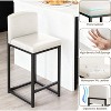 Bar Stools Set,Modern Counter Height Bar Stools with Back and Footrest, Faux Leather Upholstered Barstools Chairs for Kitchen Island Dining Room Bar - 3 of 4