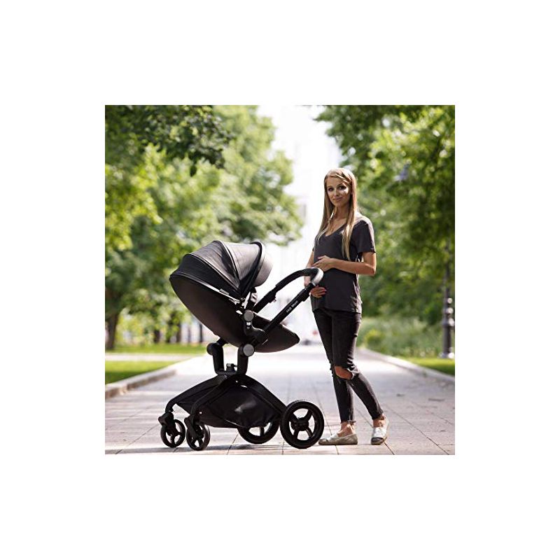 Hotmom Stylish Baby Stroller: Height-Adjustable Seat and Reclining Baby Carriage, 4 of 6