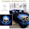 Hachikiko 3D Skull Comforter Set, Queen Size Bedding with 2 Shams & Cushion Cover, Ultra-Soft, Lightweight, Stain & Wrinkle Resistant, Breathable - 3 of 4