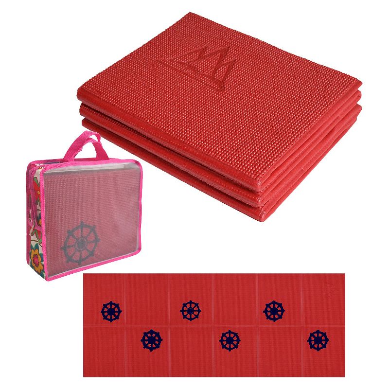 Khataland Folding Kids&#39; Yoga Mat - Cherry Red (6mm), 1 of 2