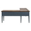 Open L-Shaped Pedestal Writing Desk Blue - Fairmont Collection - Martin Furniture: Wood, Charging Station, USB Port - 3 of 4