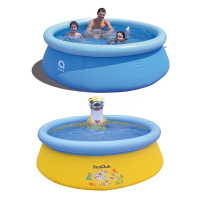 JLeisure Avenli 8' x 25" & 5' x 16.5" 2 to 3 Person Capacity Prompt Set and Sea Otter Above Ground Kids Inflatable Outdoor Swimming Pool (2 Pack)
