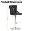 Swivel Bar Stools Set of 2,Adjustable Height Kitchen Stools w/Back,360¡ãRotating Metal Bar Chairs,300Lbs Capacity,Black Velvet - 3 of 4