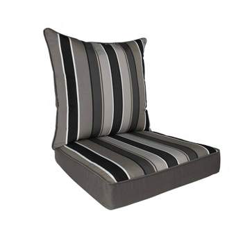 Home Fashions International 2pc Sundeck Stripe Deep Seat Outdoor Cushion Set