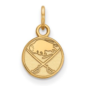 Black Bow Jewelry 14k Yellow Gold Buffalo Sabres NHL Extra Small Pendant - 1 of 3