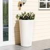 AZL1 Life Concept Planters City Flora Stylish 2Pcs Ribbed Plastic Tall Planters Ideal for Contemporary Design Fans and Gardeners, White, 13"*13"*23.6" - 4 of 4