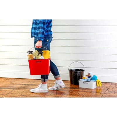 Behrens Rectangular Galvanized Steel Bucket Red Target