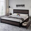 Whizmax Bed Frame with Headboard, Industrial Platform Bed Frame with 4 Storage Drawers and Charge Station, Metal Slats Support, No Box Spring Needed - 3 of 4