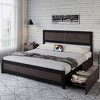 Whizmax Bed Frame with Headboard, Industrial Platform Bed Frame with 4 Storage Drawers and Charge Station, Metal Slats Support, No Box Spring Needed - image 3 of 4