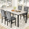 Hooseng 5 Pieces Kitchen Table And Chairs Set, Dining Table Set for 4, Rectangular Dining Table Set with Four Upholstered Chairs And Faux Marble Top - 4 of 4