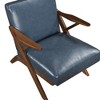 Faux Leather Upholstery Solid Rubberwood Accent Chair with Dacron Foam, Attached Cushions and Brown Finish Frame - 4 of 4