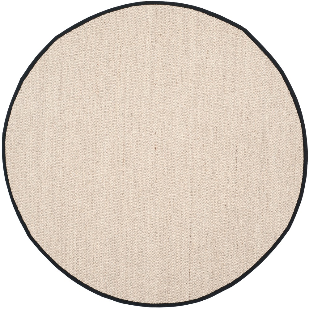 4' Round Solid Loomed Area Rug Marble/Black - Safavieh