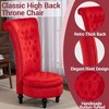 Bosmiller High Back Throne Royal Chair, Armless Accent with Storage, Nailhead Trim, Solid Rubberwood Legs for Living Room Bedroom - 4 of 4