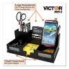 Victor Midnight Black Desk Organizer with Smartphone Holder, 6 Compartments, Wood, 10.5 x 5.5 x 4 - 3 of 4