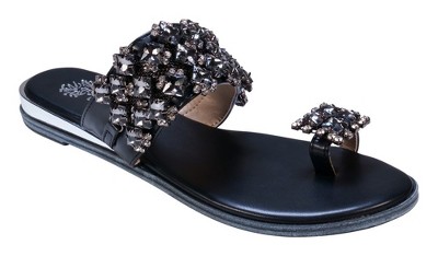 Gc Shoes Nadin Metallic Rhinestone Toe Ring Flat Sandals : Target