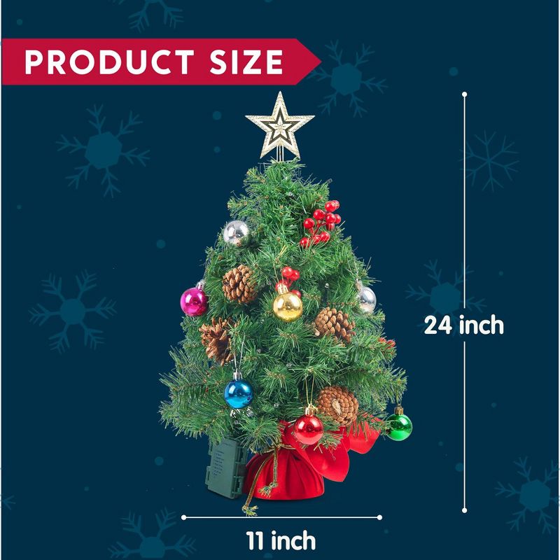 Joiedomi 2 FT Prelit Tabletop Christmas Tree with Warm Lights, 5 of 6