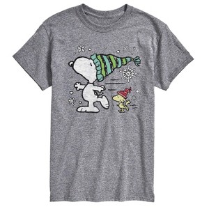Men's - Peanuts - Snoopy Woodstock Skate Short Sleeve Graphic T-Shirt - 1 of 4