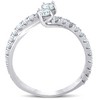 Pompeii3 1Ct Two Stone Diamond Engagement Forever Us Ring 14K White Gold Anniversary Band - 3 of 4