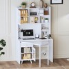 TiramisuBest Computer Desk with 90 Degree Rotating Desktop, 43x70 Inch Office Desk with Storage Drawer and Cabinets, Gaming Desk with Shelves - 4 of 4