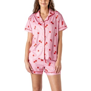 Hello Mello Women's Signature Lounge Top and Shorts, 2-Piece Pajama Set - 1 of 4