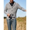 Coolmee Men's Casual Cardigan Sweater Shawl Collar Button Down Knit Blazer Jacket Knitwear with Pockets - 2 of 4