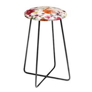 Ninola Design Bountiful Bouquet Countryside Red Counter Height Barstool - Deny Designs - 1 of 2