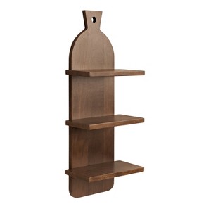 Kate & Laurel All Things Decor 12"x32" 3-Tier Braxton Modern Farmhouse Wall Shelves Natural Brown: Transitional Style, Plastic Frame - 1 of 4