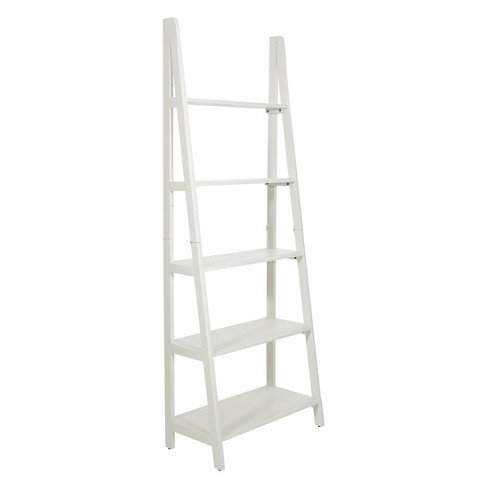 72 25 Brookings Ladder Bookshelf White, 4 Shelf Ladder Bookcase White