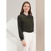 Allegra K Women's Sweet Ruffle Peter Pan Collar Long Sleeves Button Down Shirt - 2 of 4