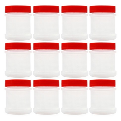 Cornucopia Brands-1oz Mini Plastic Spice Jars with Red Lids and Sifters 12pk