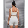 INSPIRE CHIC Women's Exercise Outfits Scoop Neck One Shoulder High Waist Gyms Body Shapers 4 Pieces Workout Set - 2 of 4